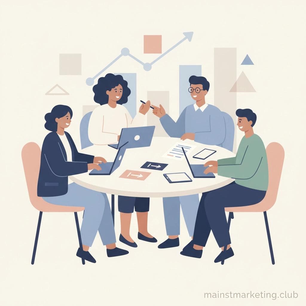 Main Street Marketing Club Members Discussing Ideas